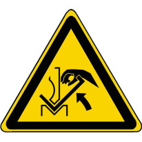 Panneau Danger Ecrasement de la main entre une pre