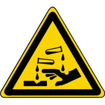 Panneau danger substances corrosives ISO 7010 - W0