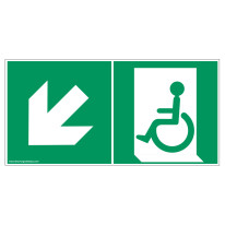 Panneau Evacuation PMR sortie en bas à gauche ISO 