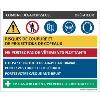 Fiche sécurité combiné dégauchisseuse - H 200 x L