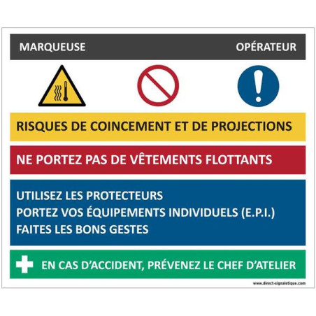 Fiche sécurité marqueuse - H 200 x L 240 mm - PVC 