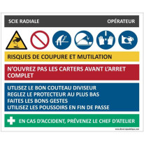 Fiche sécurité scie radiale - H 200 x L 240 mm - P