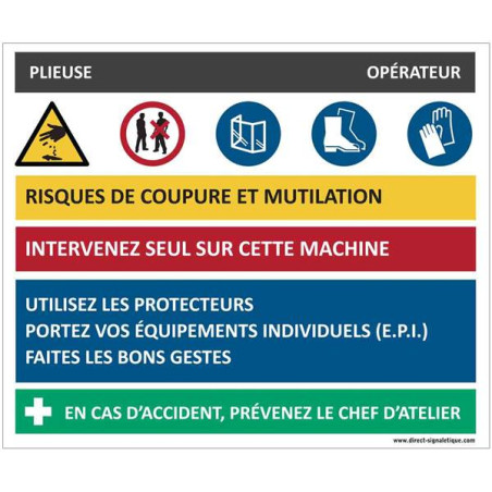 Fiche sécurité plieuse - H 200 x L 240 mm - PVC 2 