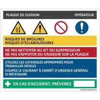 Fiche sécurité plaque de cuisson - H 200 x L 240 m