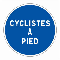 Panneau ´Cyclistes à pied´ - R19