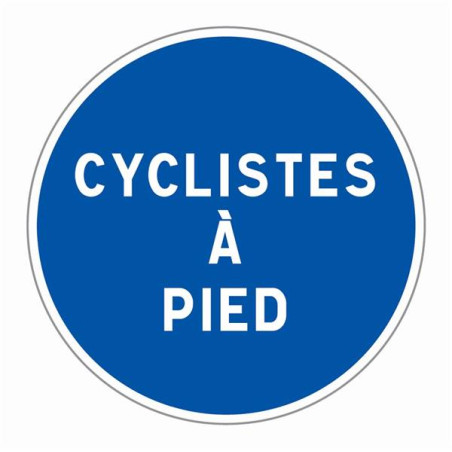 Panneau ´Cyclistes à pied´ - R19