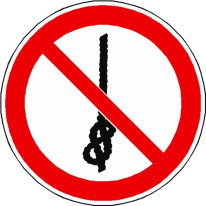 Panneau interdiction de faire des nœuds sur la cor