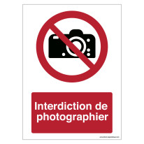Signalisation Interdiction de photographier - P029