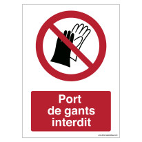 Signalisation Port de gants interdit - P028F