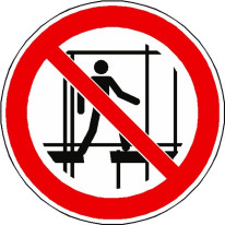 Panneau interdiction d´utiliser un échafaudage inc