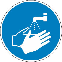 Panneau lavage des mains obligatoires ISO 7010 - M