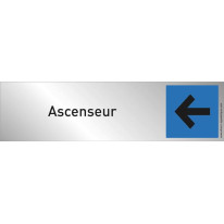 Plaque plexi couleur ´Ascenseur´ + flèche à gauche