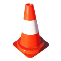Cone de chantier K5a classique, orange et blanc - Direct Signalétique