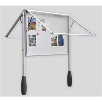 Vitrine extérieure double face sur piètement