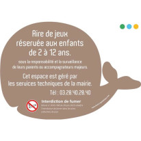 Panneau aire de jeux - forme baleine