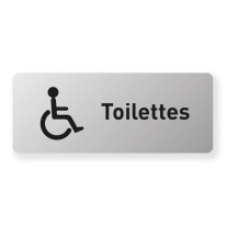 Plaque de porte aluminium brossé Picto et Texte To