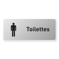 Plaque de porte aluminium brossssé Picto + Texte T