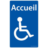 Panneau Accueil pour PMR - Fond bleu - H 250 x L 4