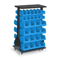 Rayonnage double à roulettes pour grands bacs - Direct Signalétique