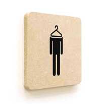 Plaque de porte carrée Picto Vestiaires Hommes en 