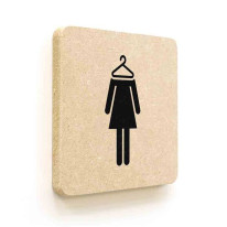 Plaque de porte carrée Picto Vestiaires Femmes en 