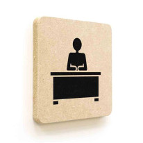 Plaque de porte carrée Picto Salle de réunion en B