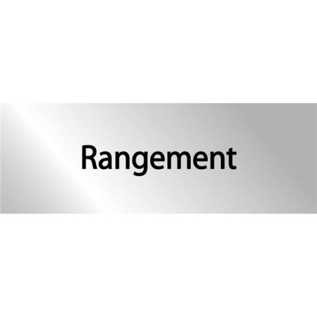 Plaque en alu gravé Rangement - H 70 x L 200 mm - 