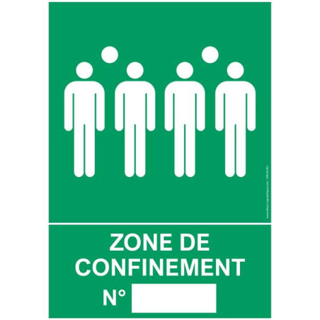 Panneau  Zone de Confinement Numéroté