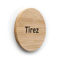 Plaque de porte texte Tirez ø 100 mm - gamme Bambo