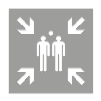 Pochoir point de rassemblement - H 600 x L 600 mm