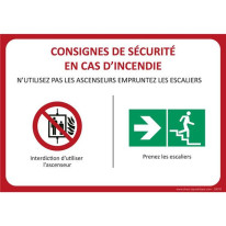 Panneau de sécurité Empruntez les escaliers