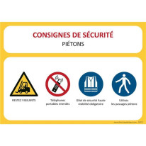 Consignes de sécurité Logistique Piétons
