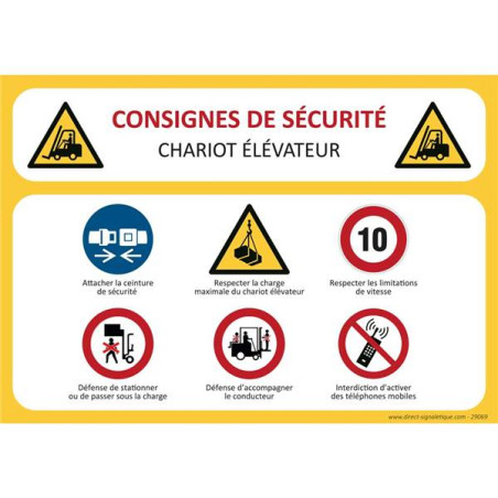 Consignes de sécurité Chariot élévateur