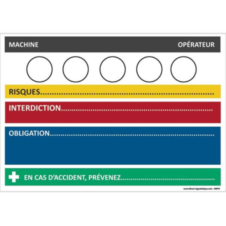 Fiche sécurité personnalisée en Alu dibond - H 210