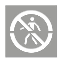 Pochoir Interdit aux pietons pour marquage au sol