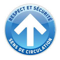 Adhésif au sol rond - Sens de circulation