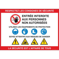 Panneau Consignes de sécurité - La sécurité c´est