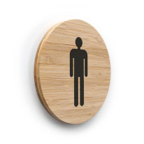 Plaque de porte picto Toilettes Hommes ø 83 mm - g