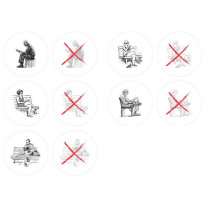 Lot de 10 autocollants "Siège autorisé ou interdit