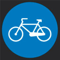 Marquage au sol en résine thermocollée Piste Cycla