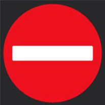 Marquage au sol en résine thermocollée Sens interd