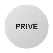 Plaque de porte aluminium brossé Texte Privé - Ø 8