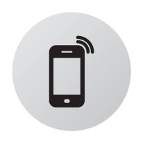 Plaque de porte aluminium brossé Picto Téléphones 