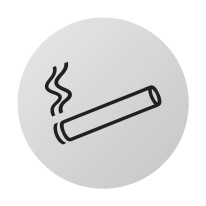 Plaque de porte aluminium brossé Picto Zone fumeur