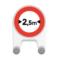 Panneau temporaire Limitation de largeur en plasti