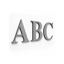 Lettre adhésive en relief - argent - H 30 mm - Gam
