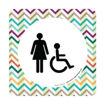 Plaque de porte Toilettes Femmes et PMR - 150 x 15