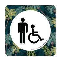 Plaque de porte Toilettes Hommes et PMR - 150 x 15