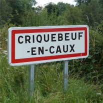 Panneau d´entrée de ville - EB10 - 2 lignes de tex