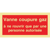 Panneau photoluminescent Vanne coupure gaz - A ne 